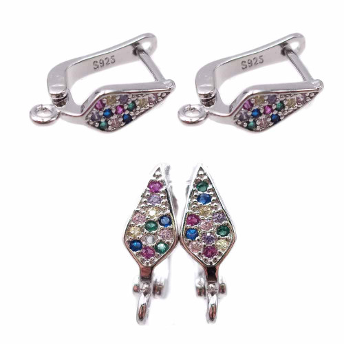Monachelle in ottone placate argento 925 rodiato 15,7 mm pacco 2 pz