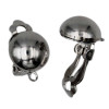 Orecchini a clips in ottone rodio lobo 15 mm conf. 2 pz