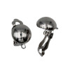 Orecchini a clips rodio in ottone lobo 10 mm conf. 2 pz