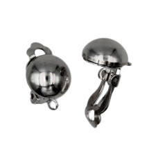 Orecchini a clips rodio in ottone lobo 10 mm conf. 2 pz Orecchini a clips rodio in ottone lobo 10 mm conf. 2 pz