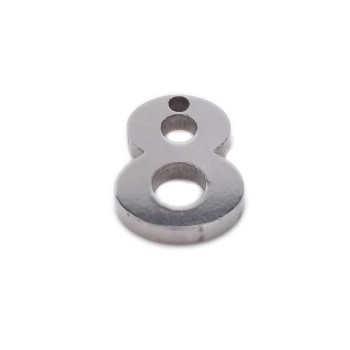 Charms in acciaio numero otto 9 mm pacco 1 pezzo 
