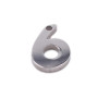 Charms in acciaio numero sei 9 mm pacco 1 pezzo 