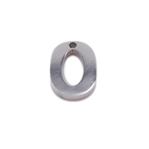 Charms in acciaio numero zero 9 mm pacco 1 pezzo
