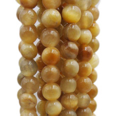 Occhio di tigre tondo liscio giallo 8 mm filo 40 cm