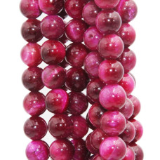 Occhio di tigre tondo liscio rosa 6 mm filo 40 cm