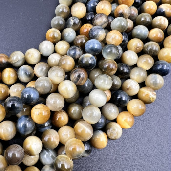 Occhio di tigre tondo liscio verde multicolor 8 mm filo 40 cm