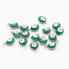 Charms acciaio Occhi turchi verde 6 mm conf. 10 pz