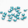 Charms acciaio Occhi turchi verde bottiglia 6 mm conf. 10 pz