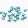 Charms acciaio Occhi turchi verde bottiglia 6 mm conf. 10 pz