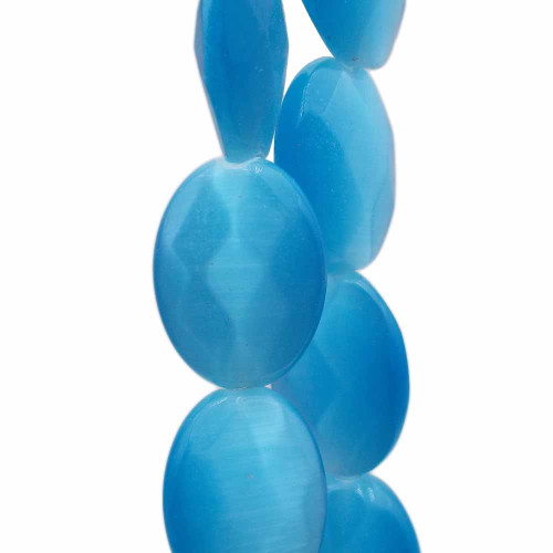 Occhi di gatto ovale azzurre 18x13 mm pacco da 4 pezzi