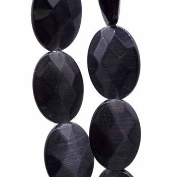 Occhi di gatto ovale nere 18x13 mm pacco da 4 pezzi