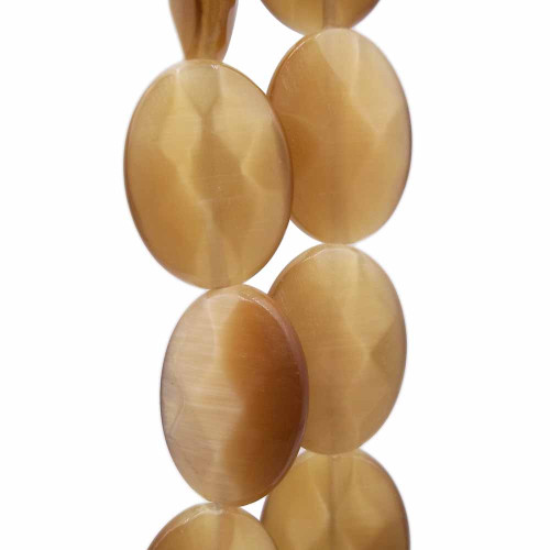 Occhi di gatto ovale verde oliva 18x13 mm pacco da 4 pezzi