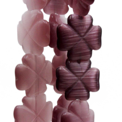 Occhi di gatto quadrifoglio viola 17 mm pacco 2 pz