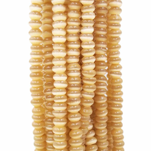 Occhi di gatto rondella senape 4.3x2 mm filo 35/40 cm