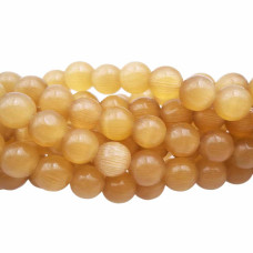 Occhi di gatto tondo liscio senape 6 mm filo 40 cm Occhi di gatto tondo liscio senape 6 mm filo 40 cm