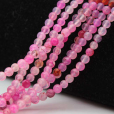 Agata rosa striata 4 mm tonda liscia filo 40 cm