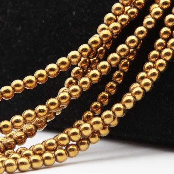 Ematite tonda liscia oro 4 mm filo 40 cm