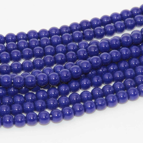 Agata blu sit. tonda liscia 6 mm filo 40 cm