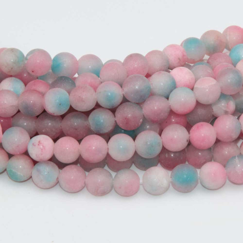 Agata colorata 8 mm tonda liscia filo 40 cm