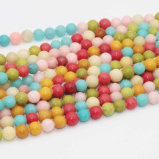 Agata colorata tonda liscia 8 mm filo 40 cm Agata colorata tonda liscia 8 mm filo 40 cm