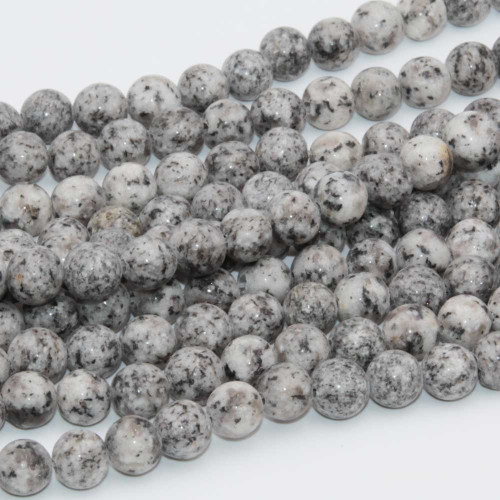 Diaspro grigio rutilato tondo sfacc. 8 mm filo 40 cm