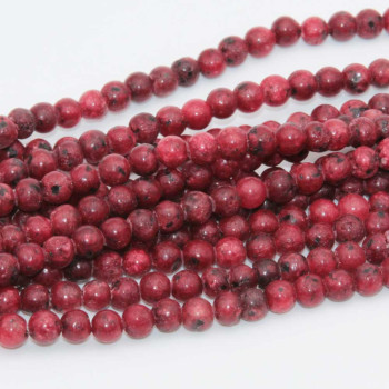 Diaspro rosso tondo liscio 4 mm filo 40 cm