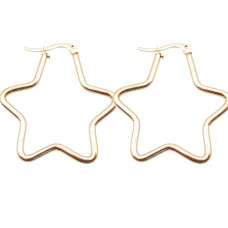 Orecchini acciaio d'orato stella oro 43 mm pacco 2 pezzi