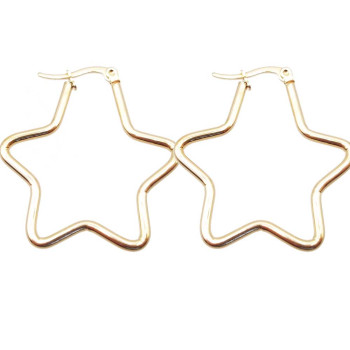 Orecchini acciaio d'orato stella oro 43 mm pacco 2 pezzi