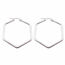 Orecchini acciaio pentagono 44x39 mm pacco 2 pezzi