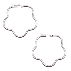Orecchini in acciaio fiore 44 mm pacco 2 pezzi Orecchini in acciaio fiore 44 mm pacco 2 pezzi