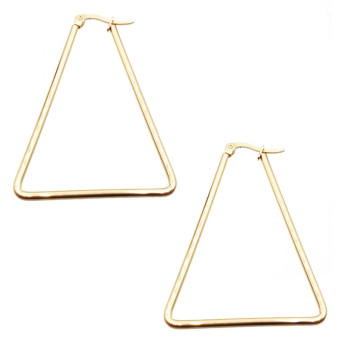 Orecchini in acciaio triangolo oro 43x37 mm pacco 2 pezzi