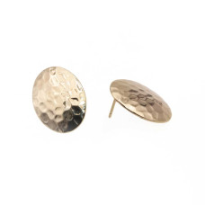 Orecchini a perno battuto 22x17 mm placcati oro 14kt 2 pz Orecchini a perno battuto 22x17 mm placcati oro 14kt 2 pz