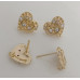 Orecchini a perno cuore strass placcato oro 14 kt 10 mm 2 pz