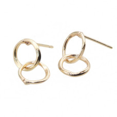 Orecchini a perno doppio cerchio 14 kt 8 mm 2 pz Orecchini a perno doppio cerchio 14 kt 8 mm 2 pz