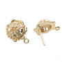 Orecchini a perno fiore decorato placcato oro 14 kt 12.5 mm 2 pz