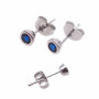 Orecchini a perno ottone rodiato con cristallo  blu 4.4 mm 2 pz
