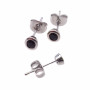 Orecchini a perno ottone rodiato con cristallo nero 4.4 mm 2 pz