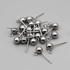 Orecchini a pallina 4 mm in acciaio conf. 10 pz (5 coppie) Orecchini a pallina 4 mm in acciaio conf. 10 pz (5 coppie)