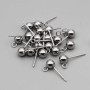 Orecchini a pallina 4 mm in acciaio conf. 10 pz (5 coppie)