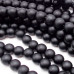 Ossidiana tonda liscia 4 mm nera opaca filo 40 cm
