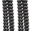 Ossidiana tonda liscia 6 mm nera opaca filo 40 cm
