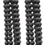 Ossidiana tonda liscia 6 mm nera opaca filo 40 cm