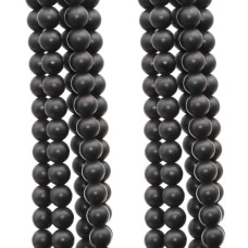 Ossidiana tonda liscia 4 mm nera opaca filo 40 cm