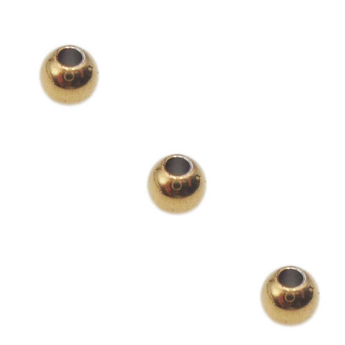 Palline in acciaio oro 5x4 mm foro 2 mm pacco 50 pezzi
