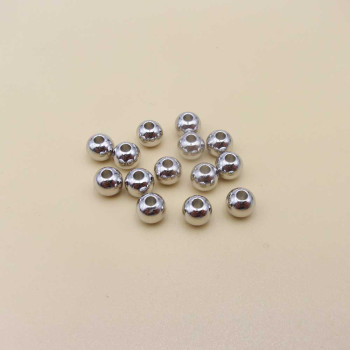 Palline placcate oro bianco 18kt 3 mm 50 pz