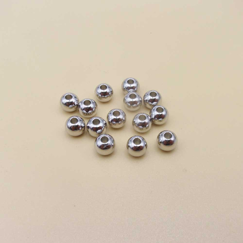 Palline placcate oro bianco 18kt 3 mm 50 pz