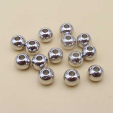 Palline placcate oro bianco 18kt 5 mm 30 pz