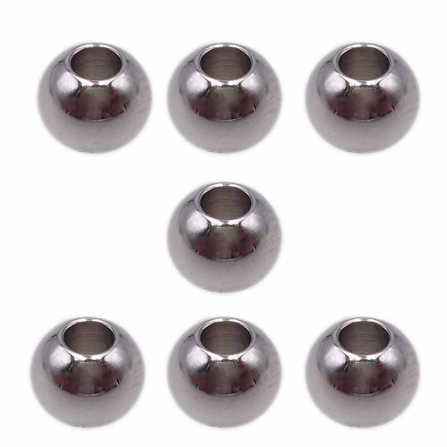 Pacco ingrosso palline in acciaio 4x3 mm foro 1.5 mm pacco 280 pz