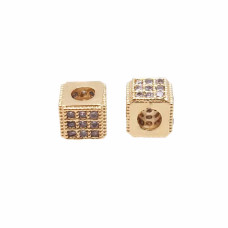 Cubetto metallo CZ oro 5x4.3 mm pacco 1 pz Cubetto metallo CZ oro 5x4.3 mm pacco 1 pz