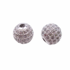 Pallina metallo CZ rodio 10 mm pacco 1 pz